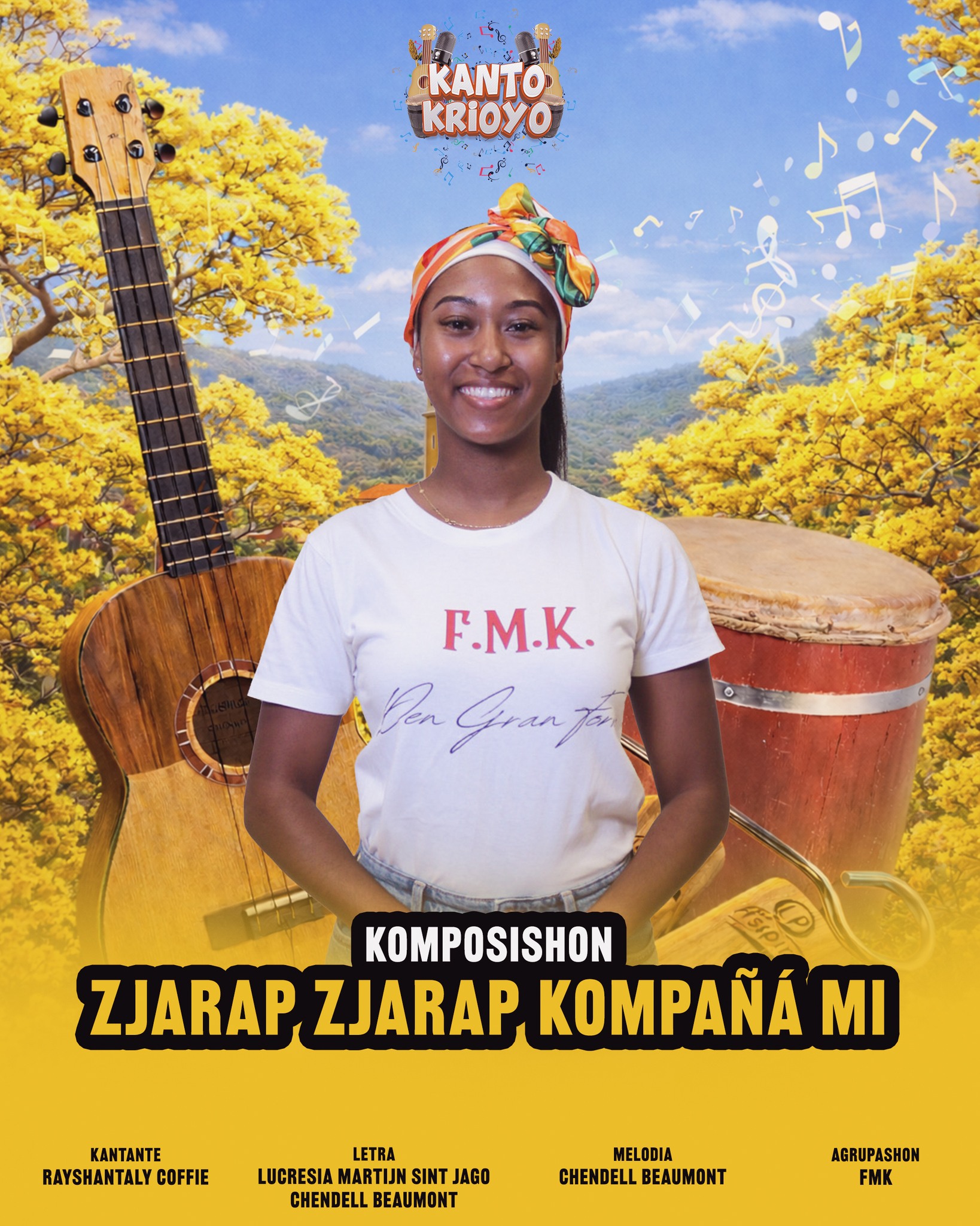 Ganadó di Kanto Krioyo 2023, Rayshantaly Coffie, a inskribí pa 2026